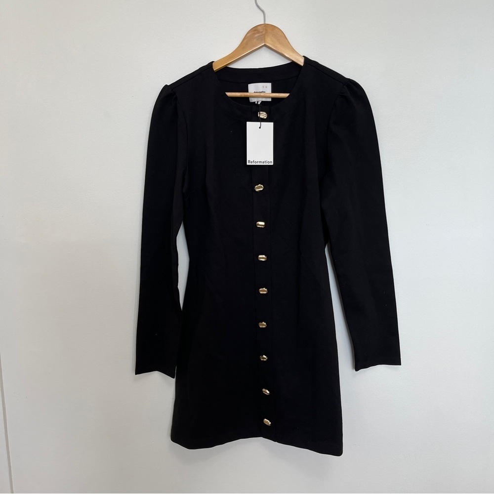 REFORMATION Micah Knit Black Mini Dress Size XL NWT - Picture 5 of 8